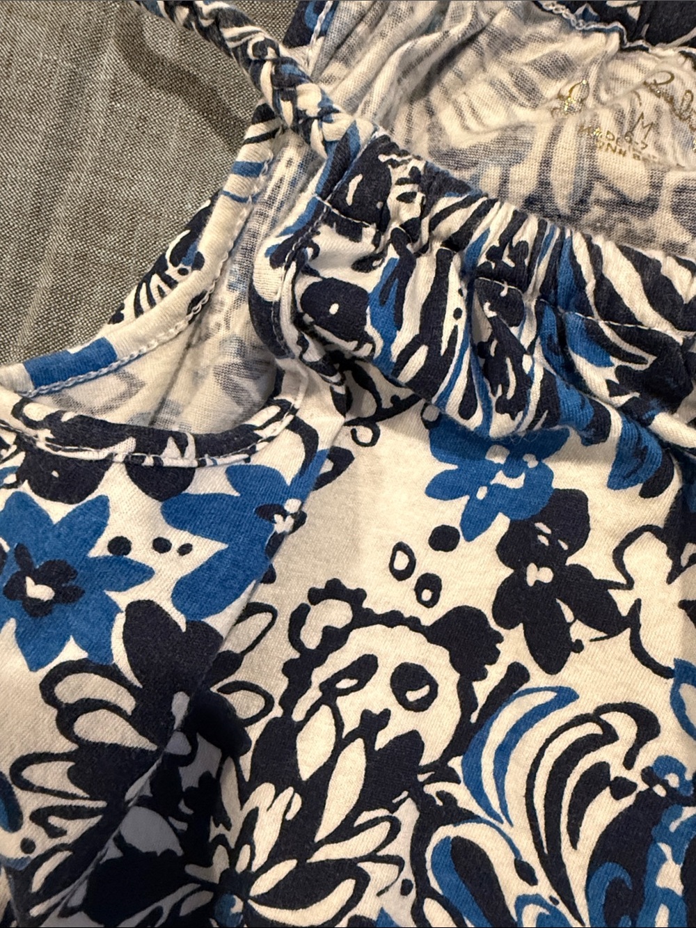Lilly Pulitzer Blue and White Floral Halter Dress 6/7 - Picture 3 of 6